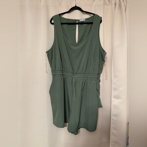 J for Justify Green Sleeveless Knee-Length Sheath Jumpsuit